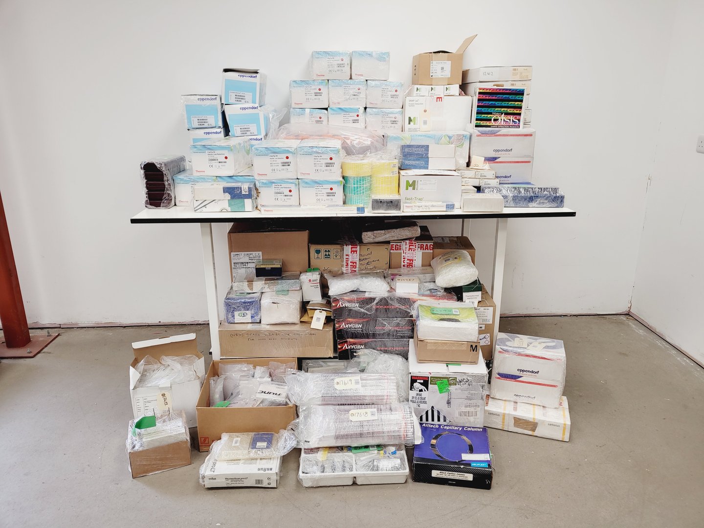 Image of Job Lot of Laboratory Plastic Consumables, Tubes, Tips, Plates, Vials, Filters 