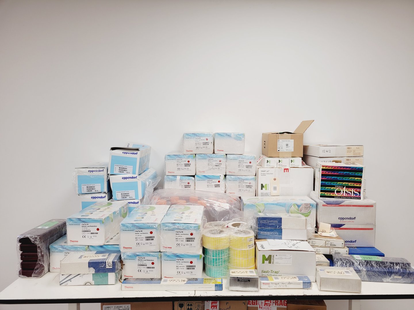 Image of Job Lot of Laboratory Plastic Consumables, Tubes, Tips, Plates, Vials, Filters 