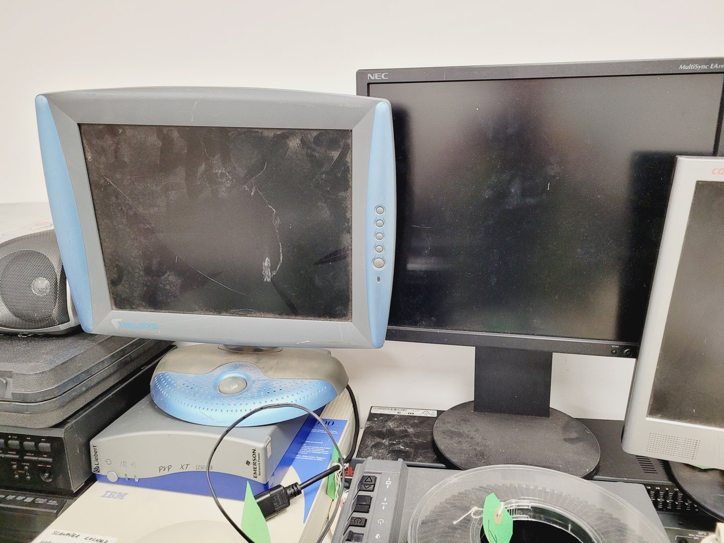 Image of Large Job Lot of Multimedia AV/IT Equipment - Displays, Cameras, Keyboards, PCs 