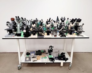 Thumbnail image of Job Lot of Laboratory Benchtop Microscopes & Accessories - Swift, Vickers, Leitz