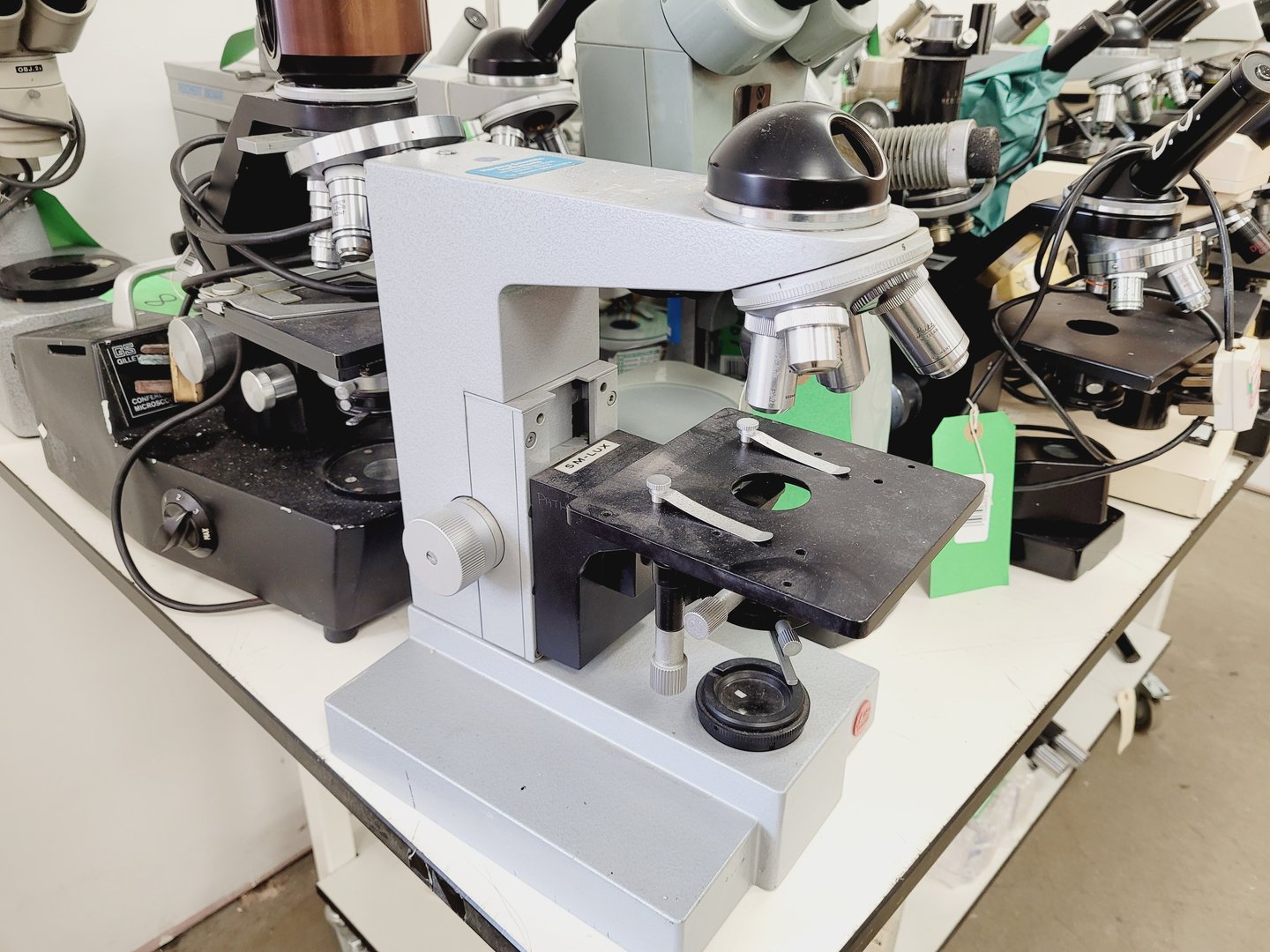 Image of Job Lot of Laboratory Benchtop Microscopes & Accessories - Swift, Vickers, Leitz
