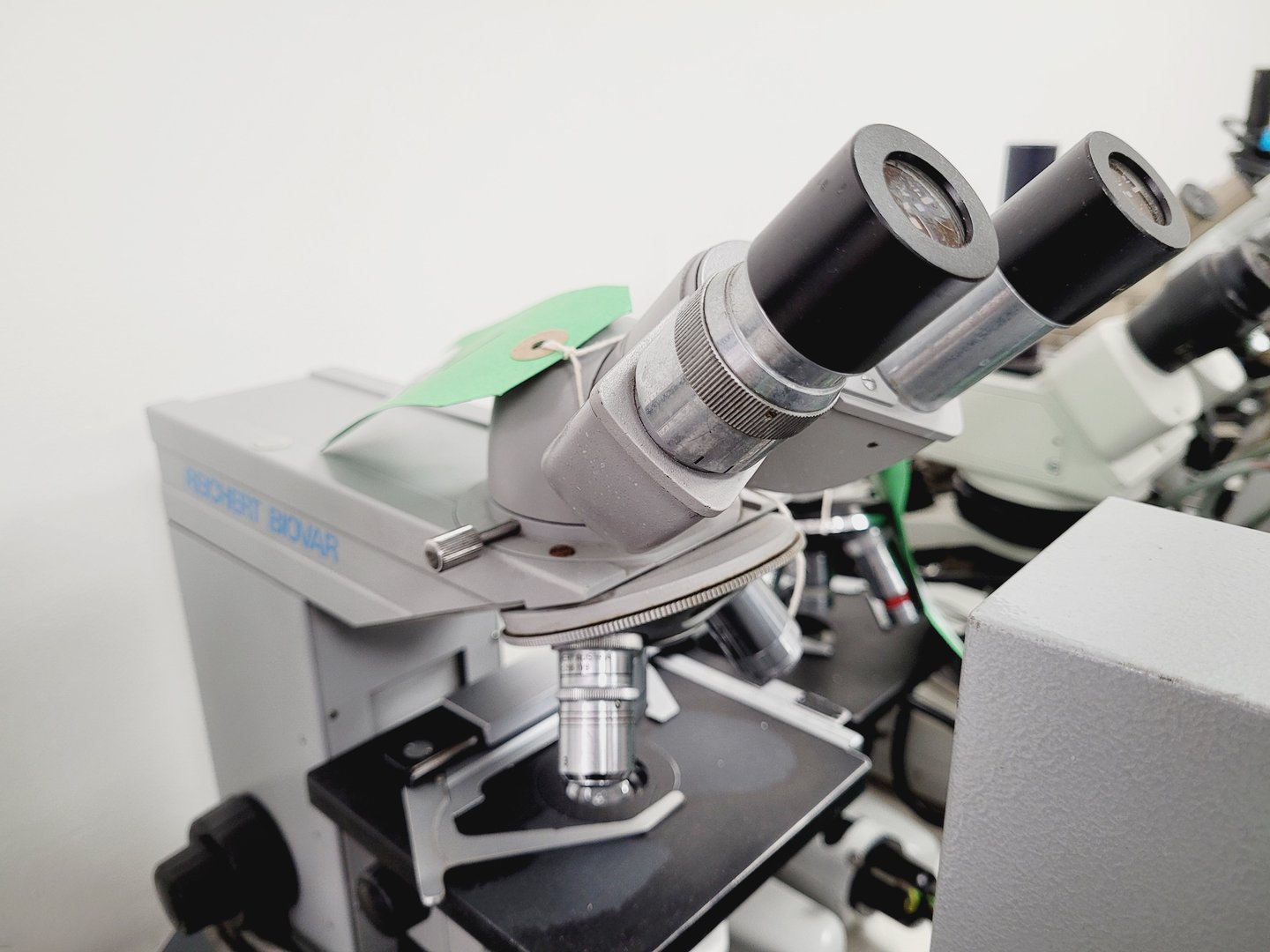 Image of Job Lot of Laboratory Benchtop Microscopes & Accessories - Swift, Vickers, Leitz
