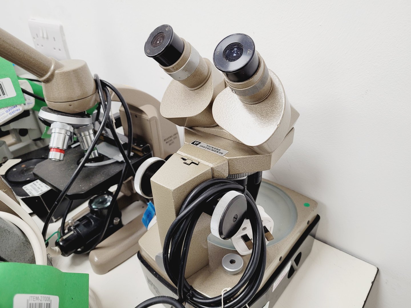 Image of Job Lot of Laboratory Benchtop Microscopes & Accessories - Swift, Vickers, Leitz
