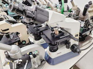Thumbnail image of Job Lot of Laboratory Benchtop Microscopes & Accessories - Swift, Vickers, Leitz