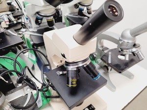 Thumbnail image of Job Lot of Laboratory Benchtop Microscopes & Accessories - Swift, Vickers, Leitz