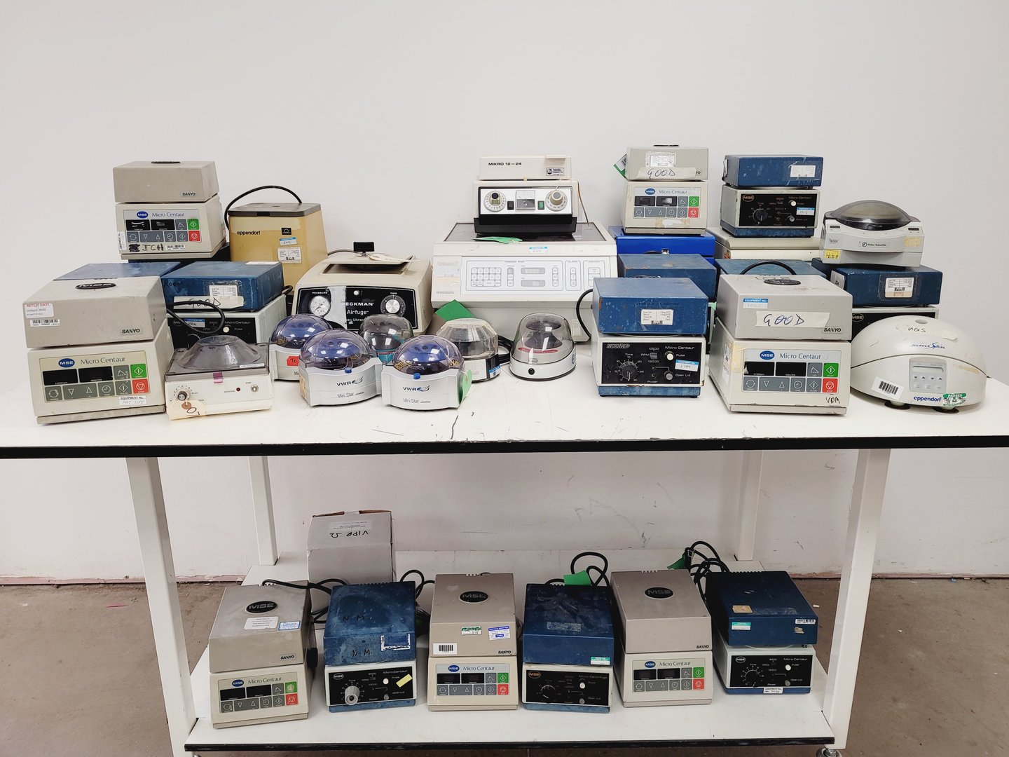 Image of Job Lot of Benchtop Laboratory Centrifuges - MSE, Sanyo, Fisher, Eppendorf Lab