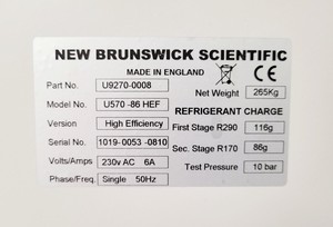 Thumbnail image of New Brunswick U570-86 HEF Ultra Low Temperature Freezer