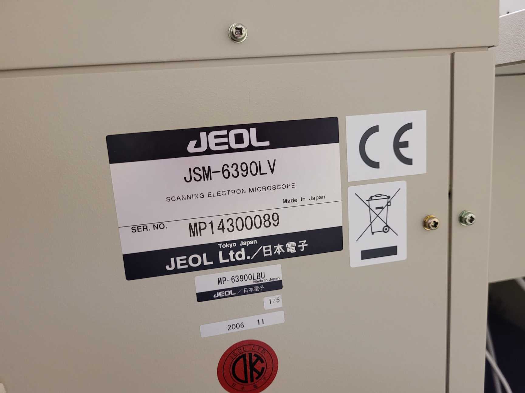 Image of JEOL JSM-6390 LV Scanning Electron Microscope SEM & Gatan Alto 2100 Cryo Chamber