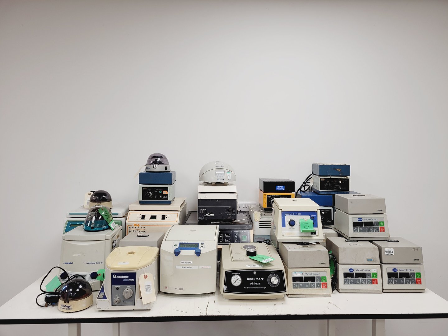 Image of Job Lot of Benchtop Laboratory Centrifuges - Eppendorf, MSE, Sanyo, Beckman Lab