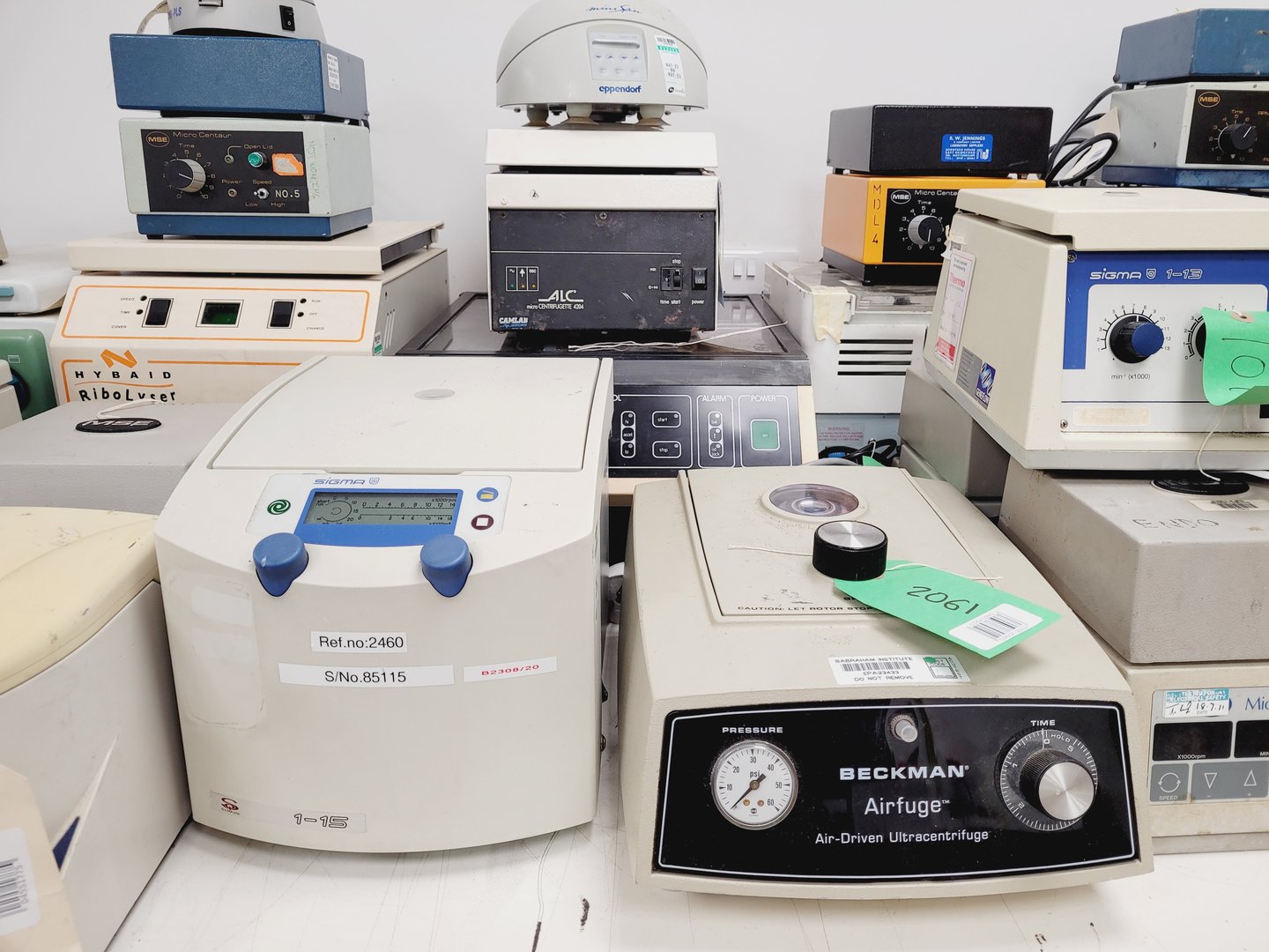 Image of Job Lot of Benchtop Laboratory Centrifuges - Eppendorf, MSE, Sanyo, Beckman Lab