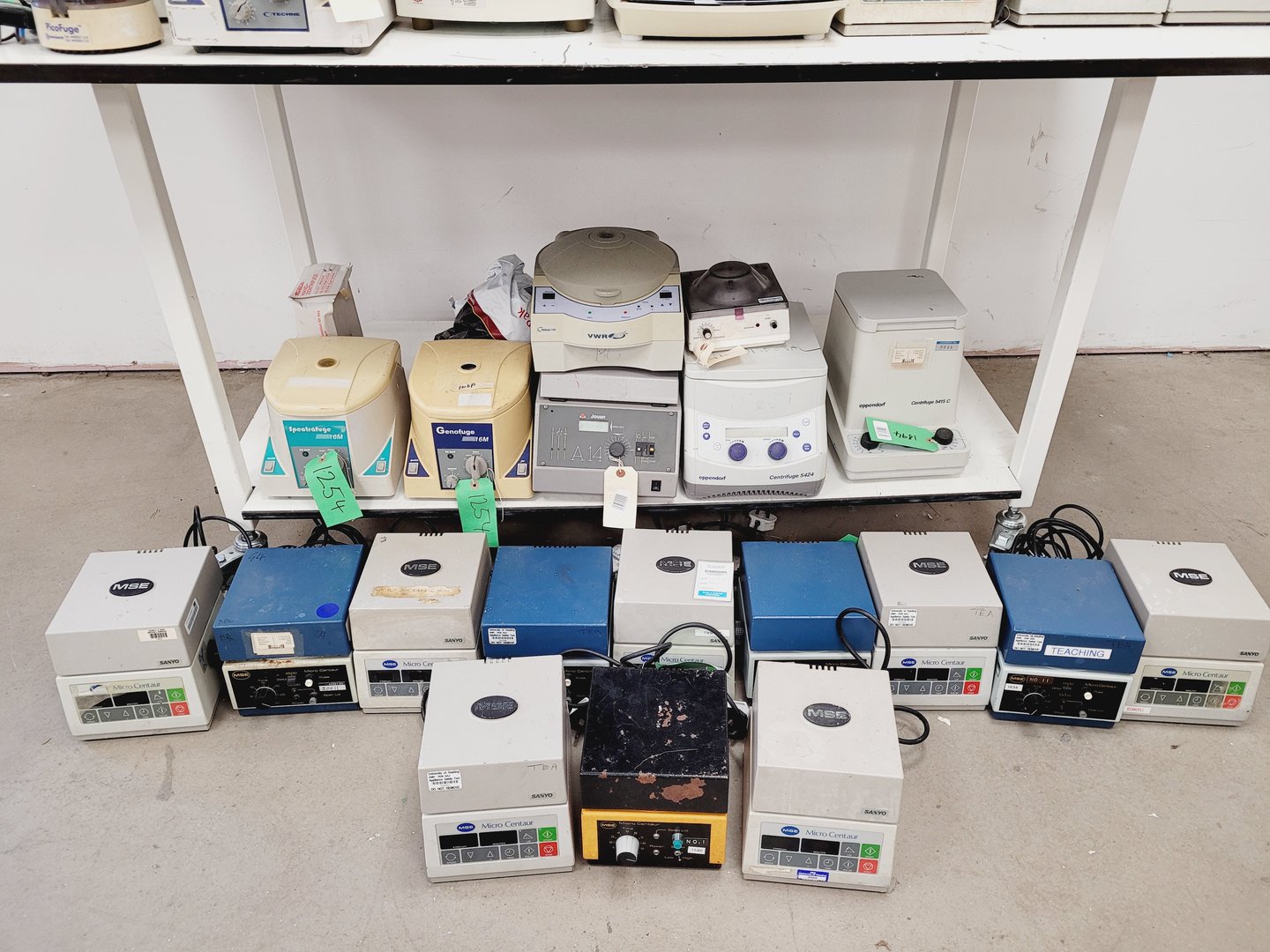 Image of Job Lot of Benchtop Laboratory Centrifuges - Eppendorf, MSE, Sanyo, Beckman Lab