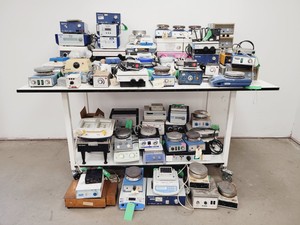 Thumbnail image of Large Job Lot of Laboratory Hotplates, Block Heaters & Magnetic Stirrers Lab