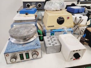 Thumbnail image of Large Job Lot of Laboratory Hotplates, Block Heaters & Magnetic Stirrers Lab