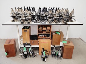 Thumbnail image of Job lot of Vintage Laboratory Microscopes & Accessories - Vickers, Watson, Zeiss