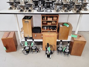 Thumbnail image of Job lot of Vintage Laboratory Microscopes & Accessories - Vickers, Watson, Zeiss