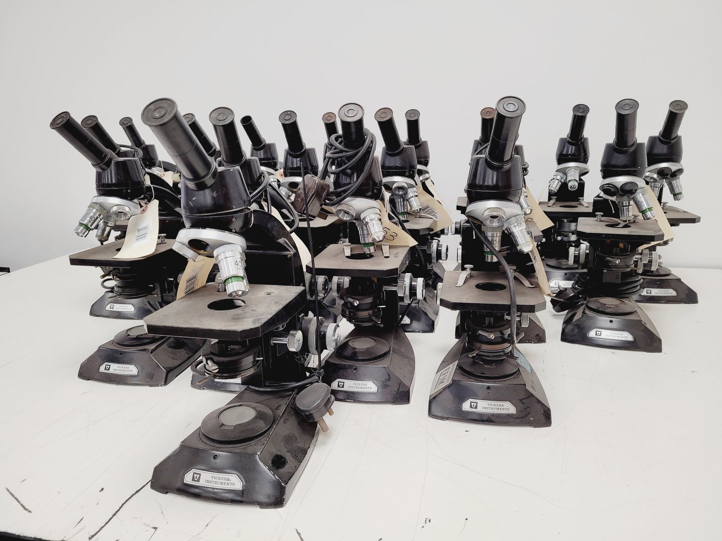 Image of Job lot of Vintage Laboratory Microscopes & Accessories - Vickers, Watson, Zeiss
