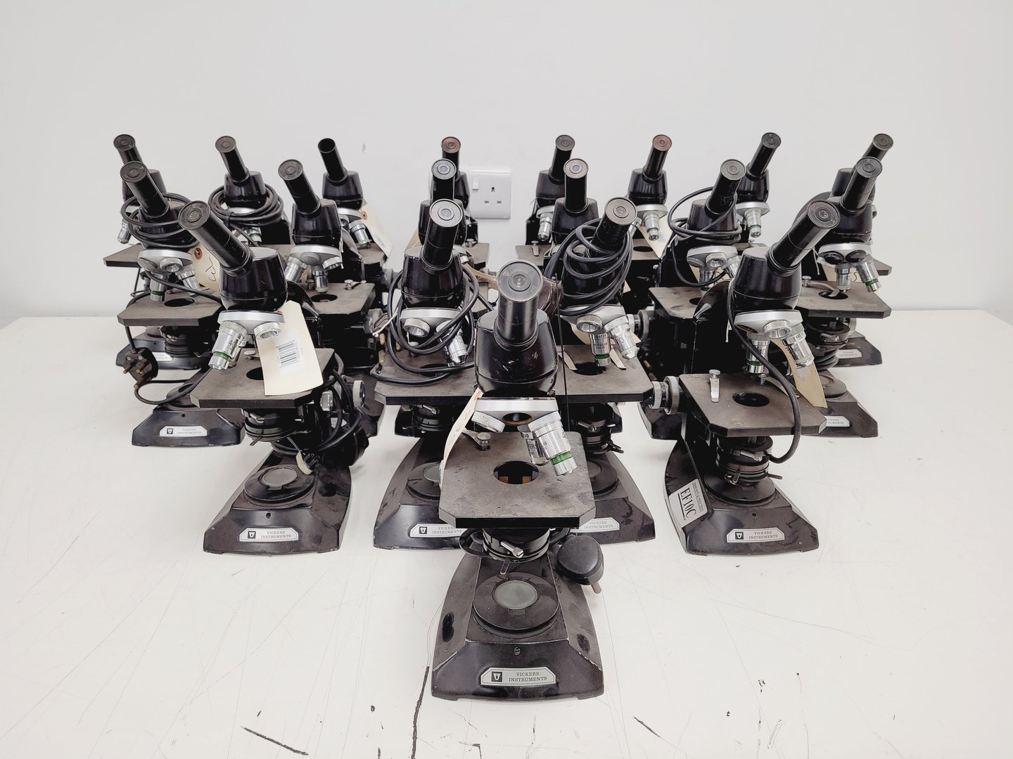 Image of Job lot of Vintage Laboratory Microscopes & Accessories - Vickers, Watson, Zeiss