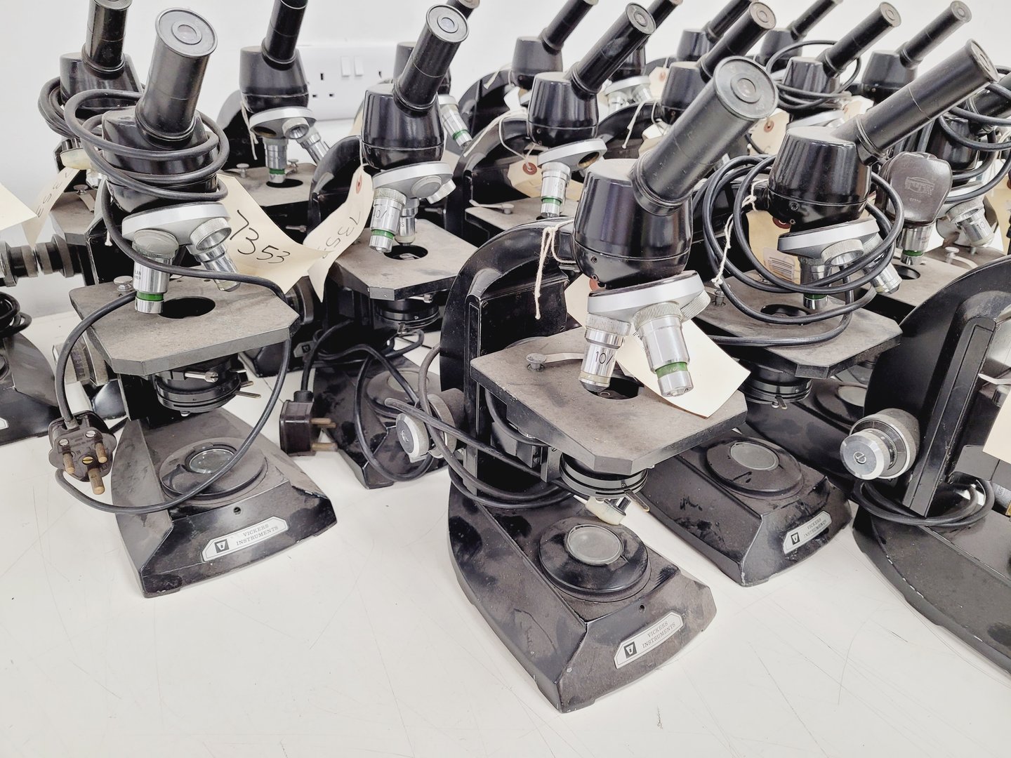 Image of Job lot of Vintage Laboratory Microscopes & Accessories - Vickers, Watson, Zeiss
