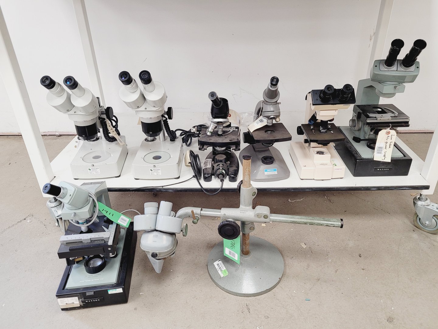 Image of Job Lot of Vintage Microscopes & Objectives  - Cooke, Vickers, Watson, Swift Lab