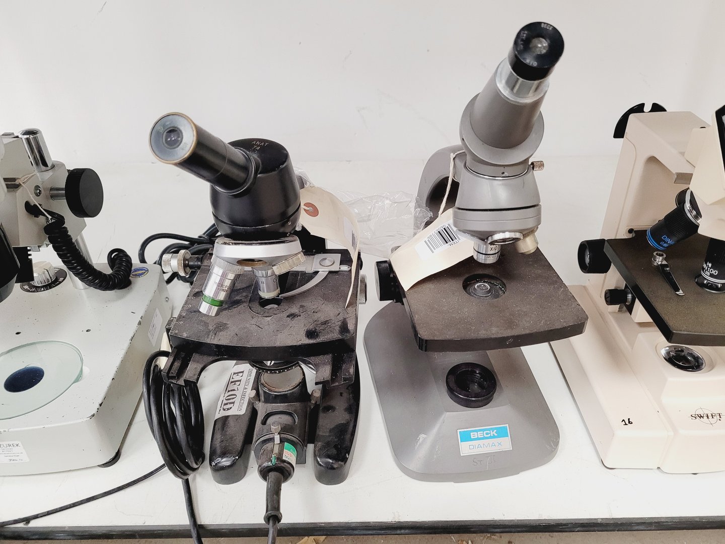 Image of Job Lot of Vintage Microscopes & Objectives  - Cooke, Vickers, Watson, Swift Lab