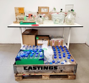 Thumbnail image of Job Lot of Mixed Used Laboratory Glassware - Tubes, Bottles, Flasks Lab