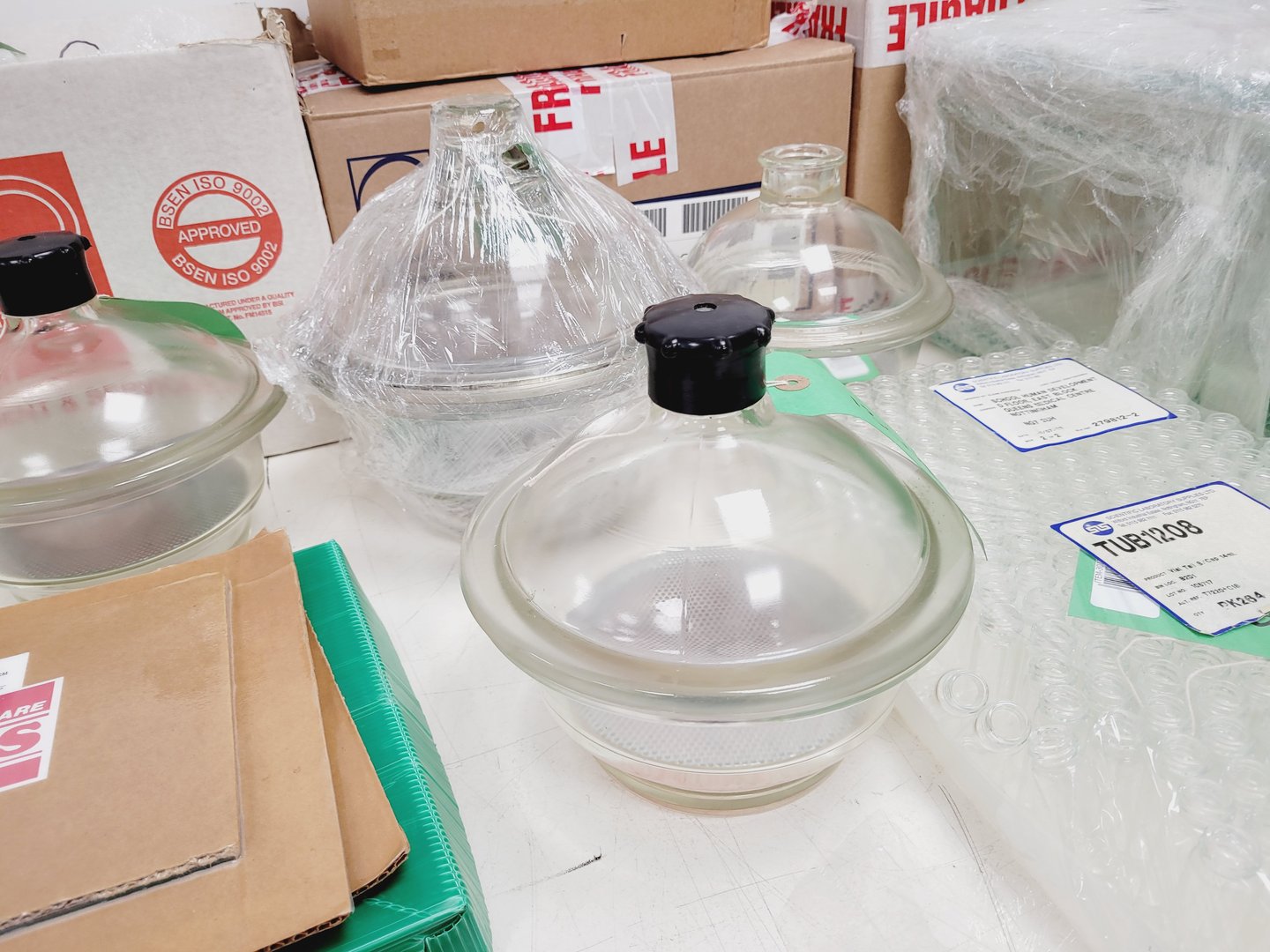 Image of Job Lot of Mixed Used Laboratory Glassware - Tubes, Bottles, Flasks Lab