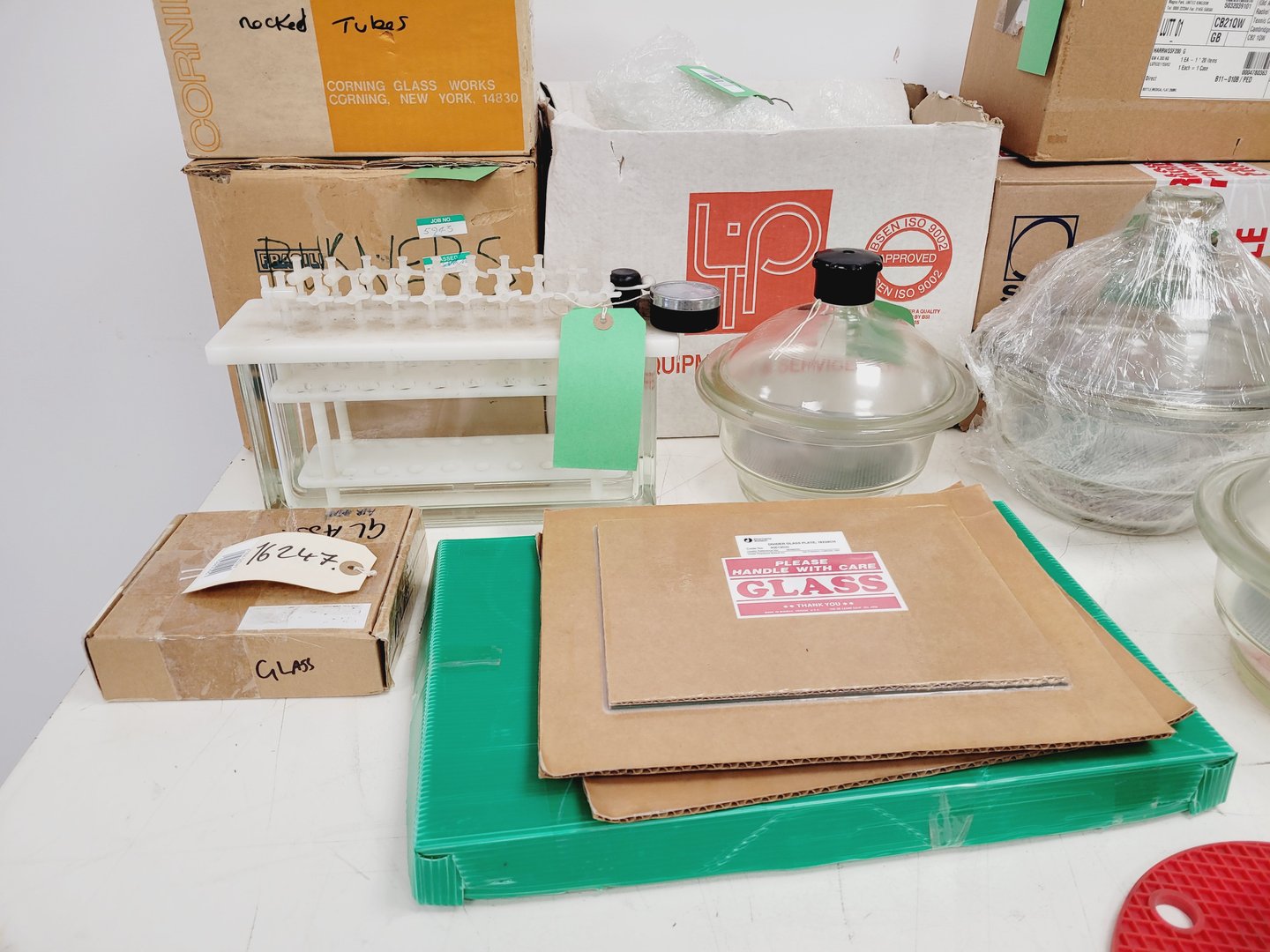 Image of Job Lot of Mixed Used Laboratory Glassware - Tubes, Bottles, Flasks Lab