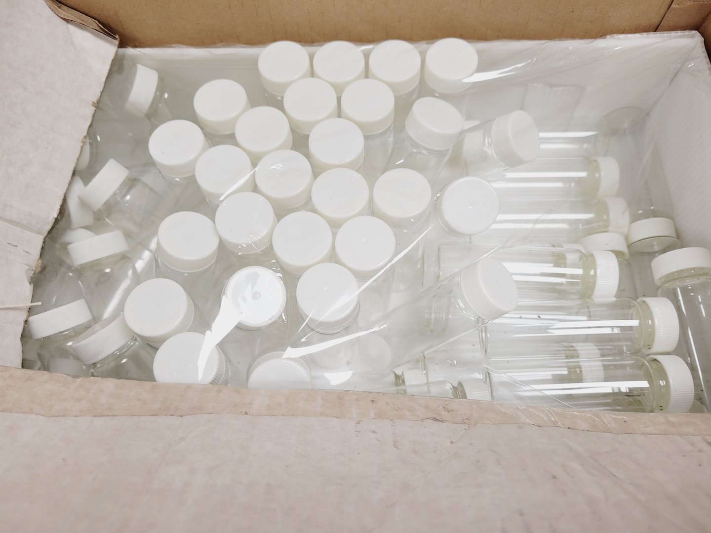 Image of Job Lot of Mixed Used Laboratory Glassware - Tubes, Bottles, Flasks Lab