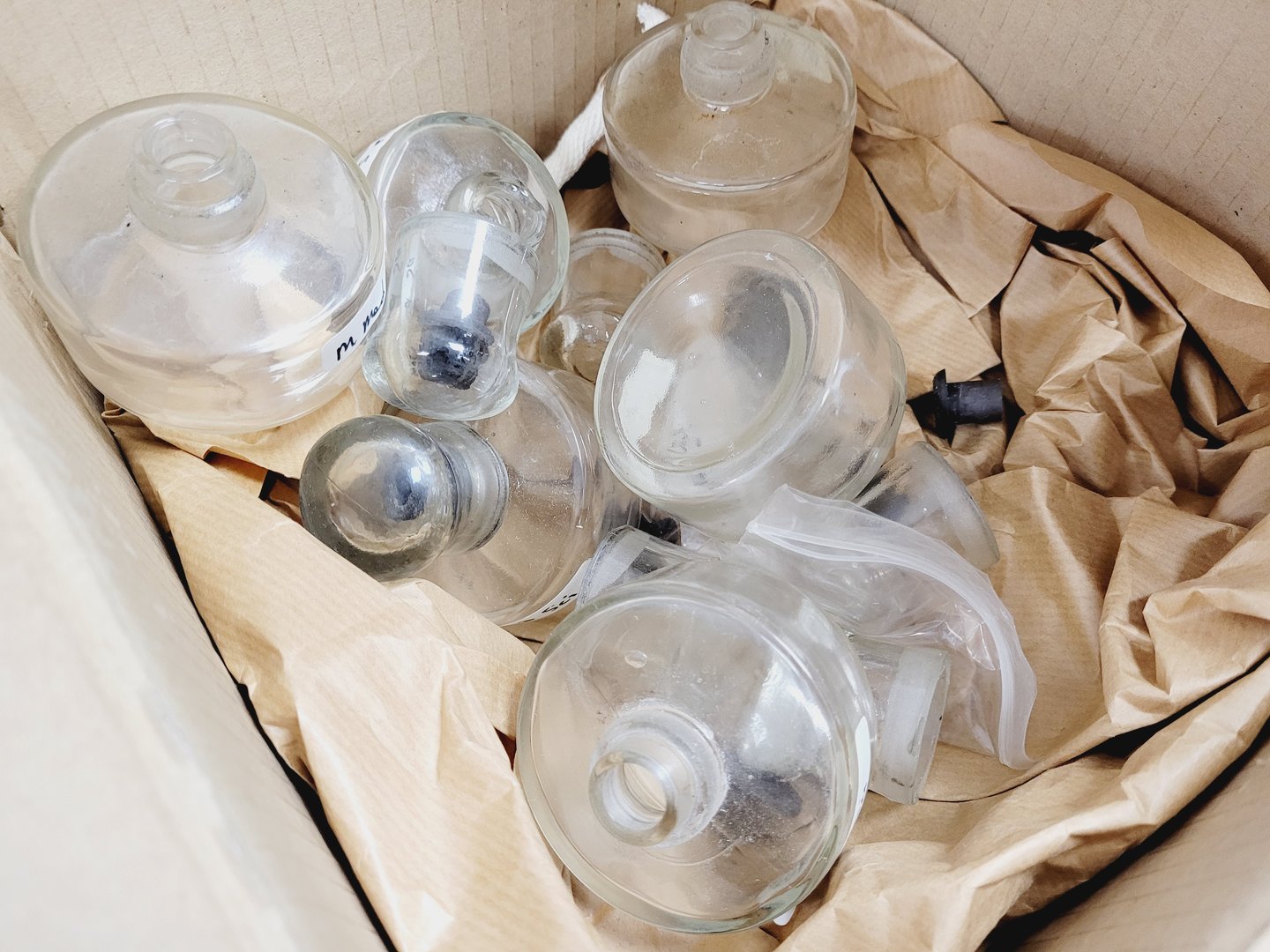 Image of Job Lot of Mixed Used Laboratory Glassware - Tubes, Bottles, Flasks Lab