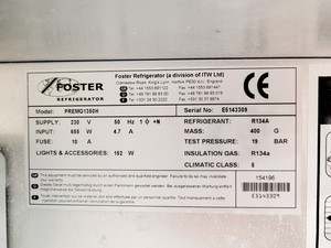 Thumbnail image of Foster PREMG1350H 1350L Double Door Lab Refrigerator Fridge Lab