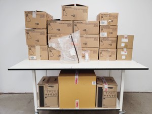 Thumbnail image of Large Job Lot of Plastic Corning Erlenmeyer Flasks & Bottles Various Sizes Lab