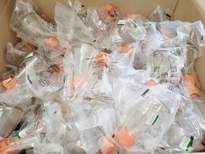 Thumbnail image of Large Job Lot of Plastic Corning Erlenmeyer Flasks & Bottles Various Sizes Lab