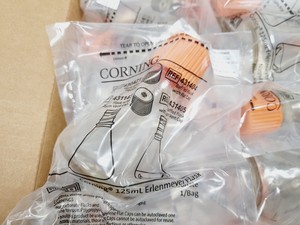 Thumbnail image of Large Job Lot of Plastic Corning Erlenmeyer Flasks & Bottles Various Sizes Lab