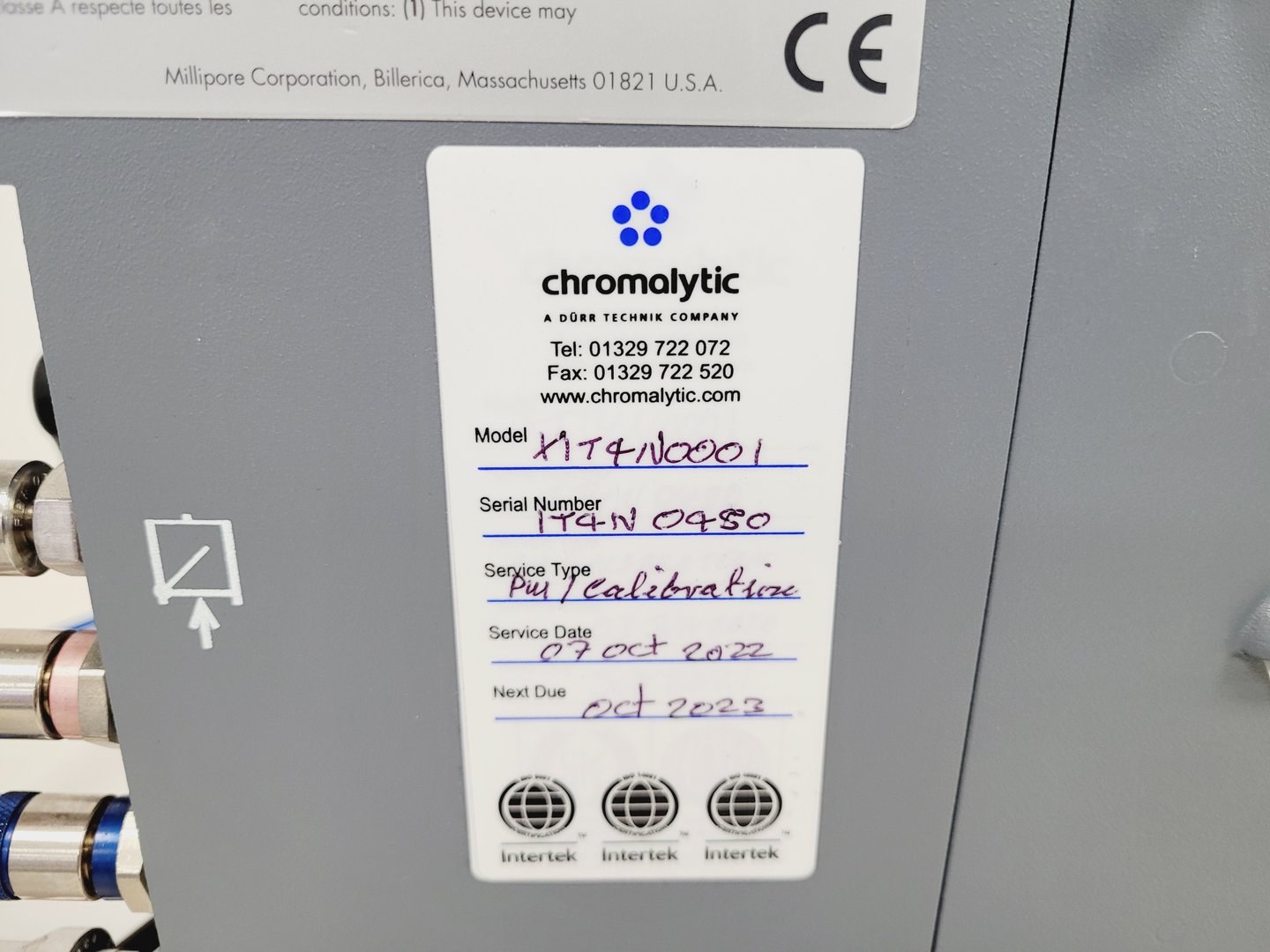 Image of Millipore Integritest 4N Automated Filter Integrity Test Instrument XIT4N0001 La