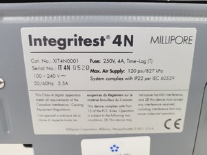 Thumbnail image of Millipore Integritest 4N Automated Filter Integrity Test Instrument Lab