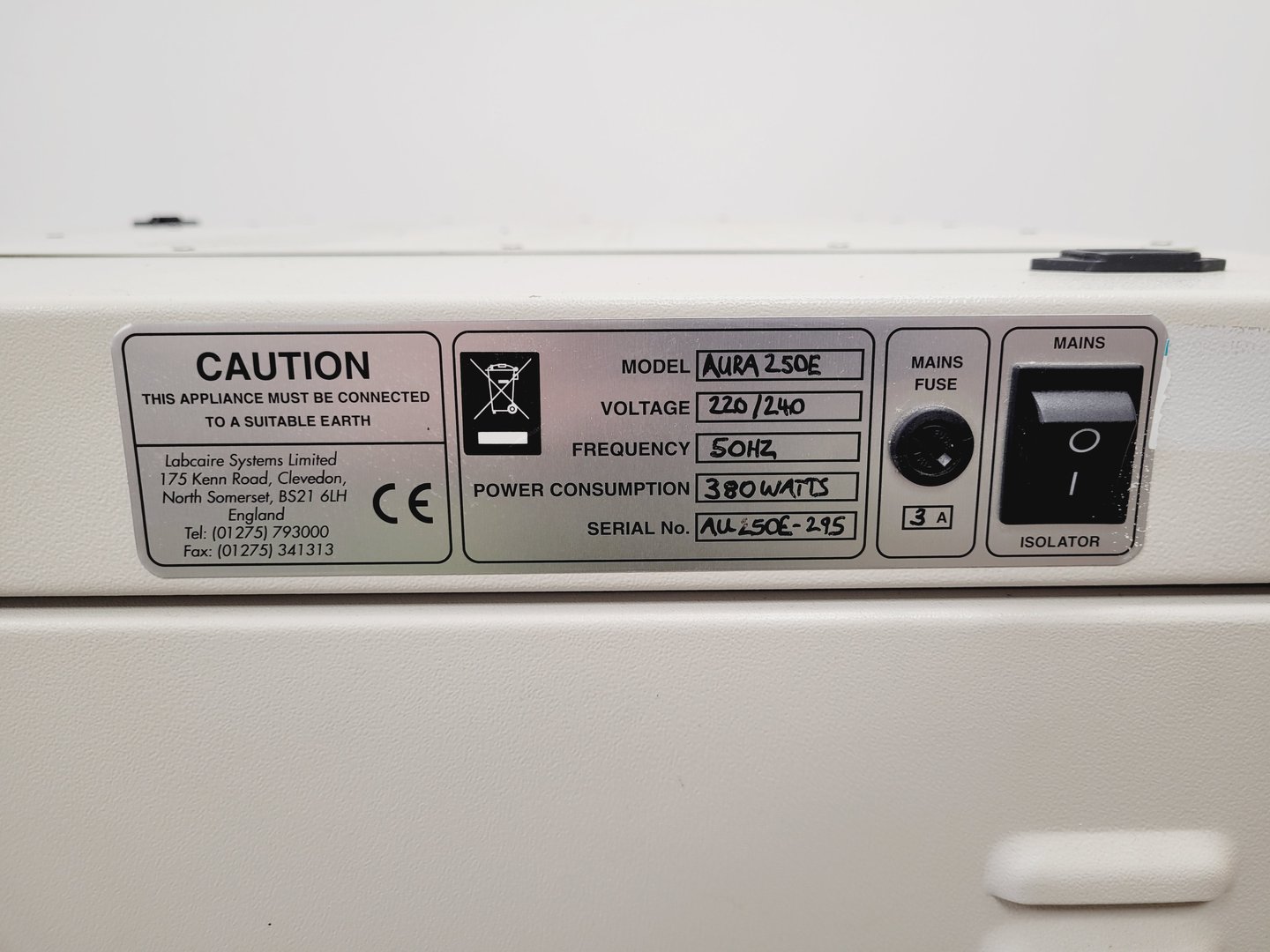 Image of Labcaire Aura 250E Ductless Fume Hood Lab