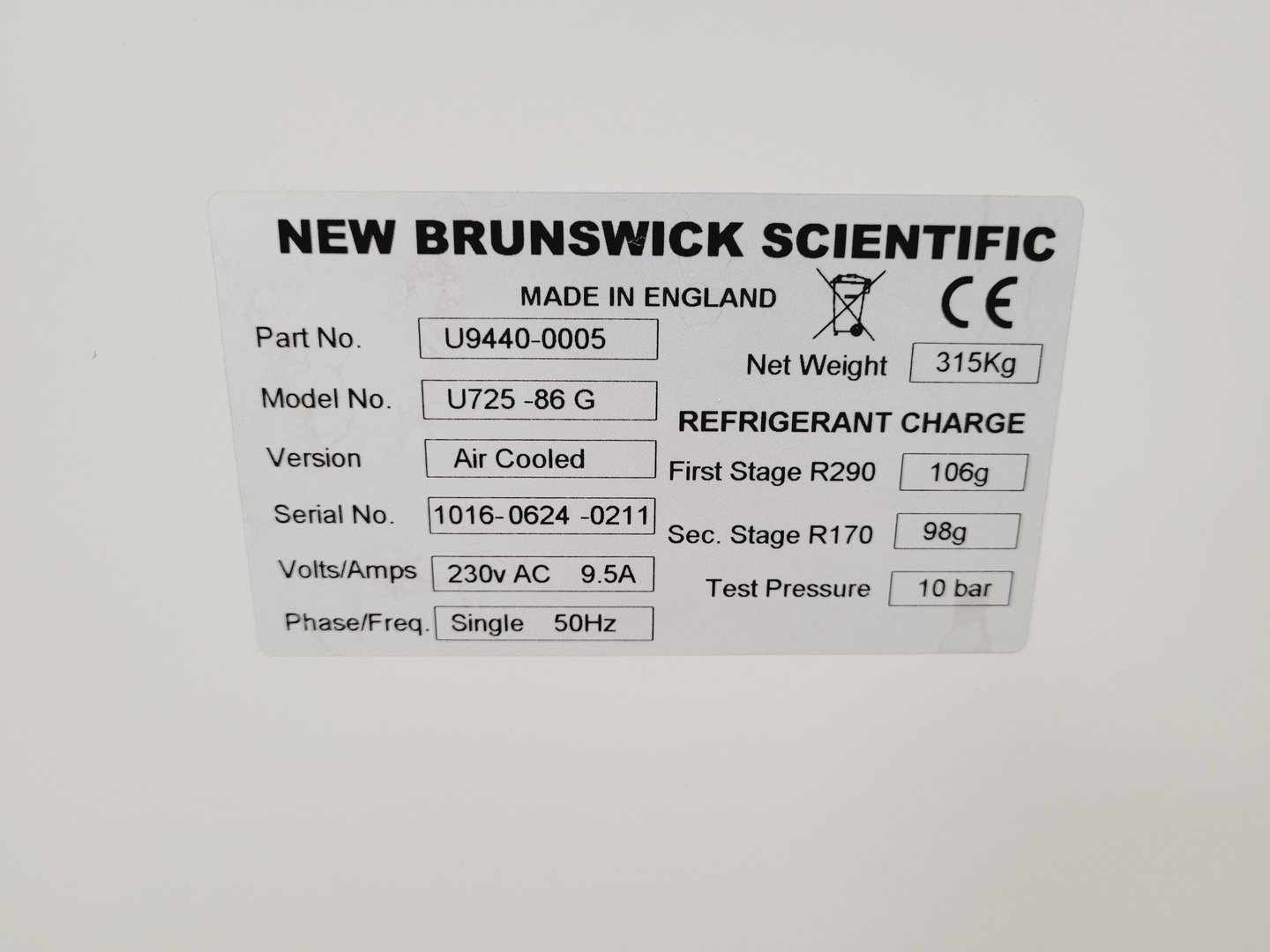 Image of New Brunswick Scientific Innova U725 Ultra Low Temperature Freezer