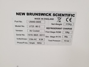 Thumbnail image of New Brunswick Scientific Innova U725 Ultra Low Temperature Freezer