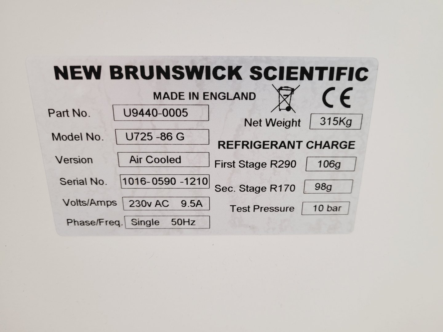 Image of New Brunswick Scientific Innova U725 Ultra Low Temperature Freezer
