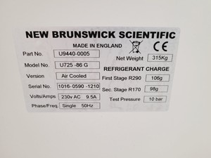Thumbnail image of New Brunswick Scientific Innova U725 Ultra Low Temperature Freezer