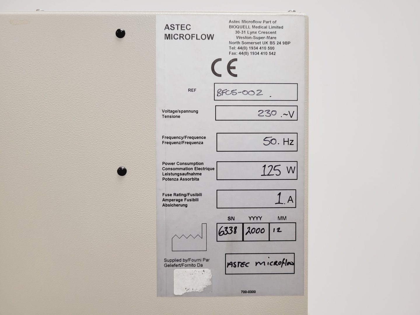 Image of Astec Microflow Monair Fume Hood BFCS-002 Lab