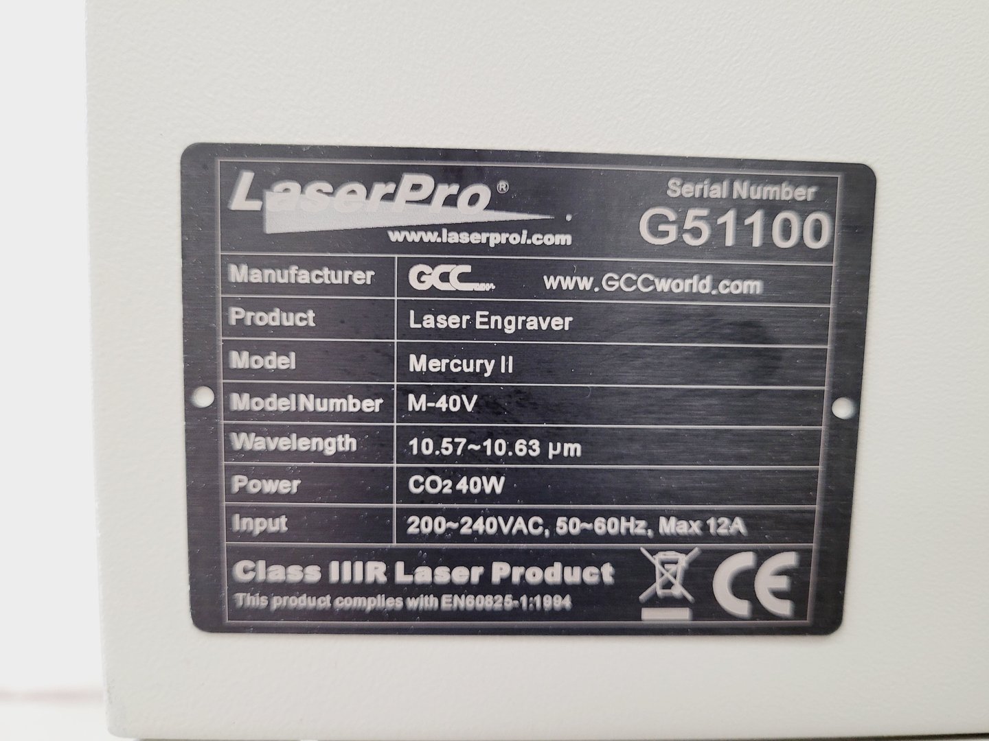 Image of Laser Pro Mercury II Laser Engraver Engraving Cutting Machine M-40V