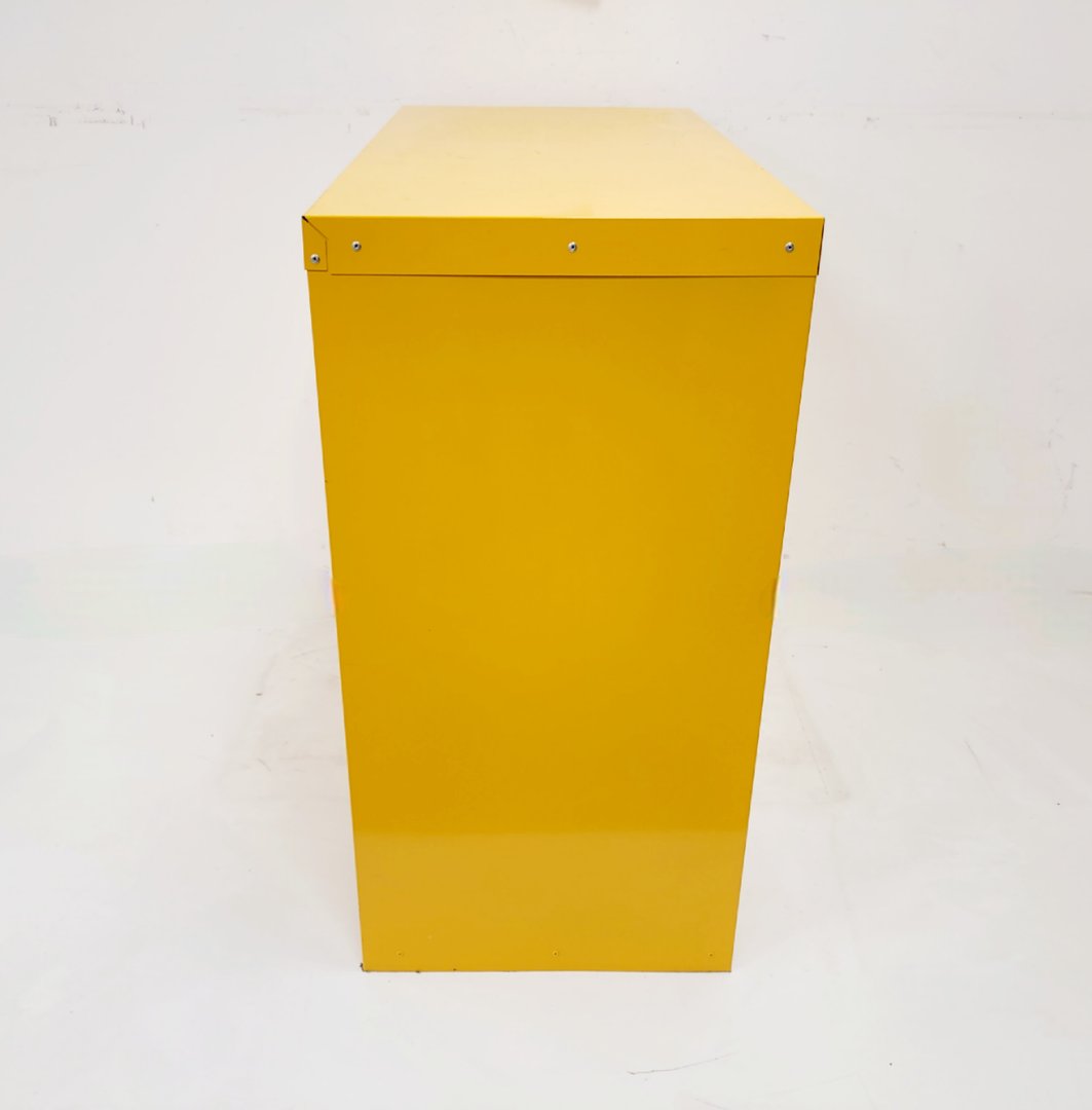 Image of Yellow Hazardous Chemical Flamable Storage Cabinet COSHH Lab