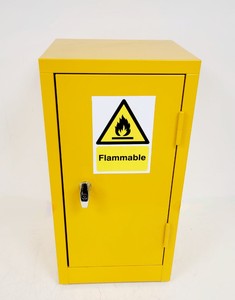 Thumbnail image of Benchtop Hazardous Yellow Flammable Chemical Cabinet Lab Storage COSHH