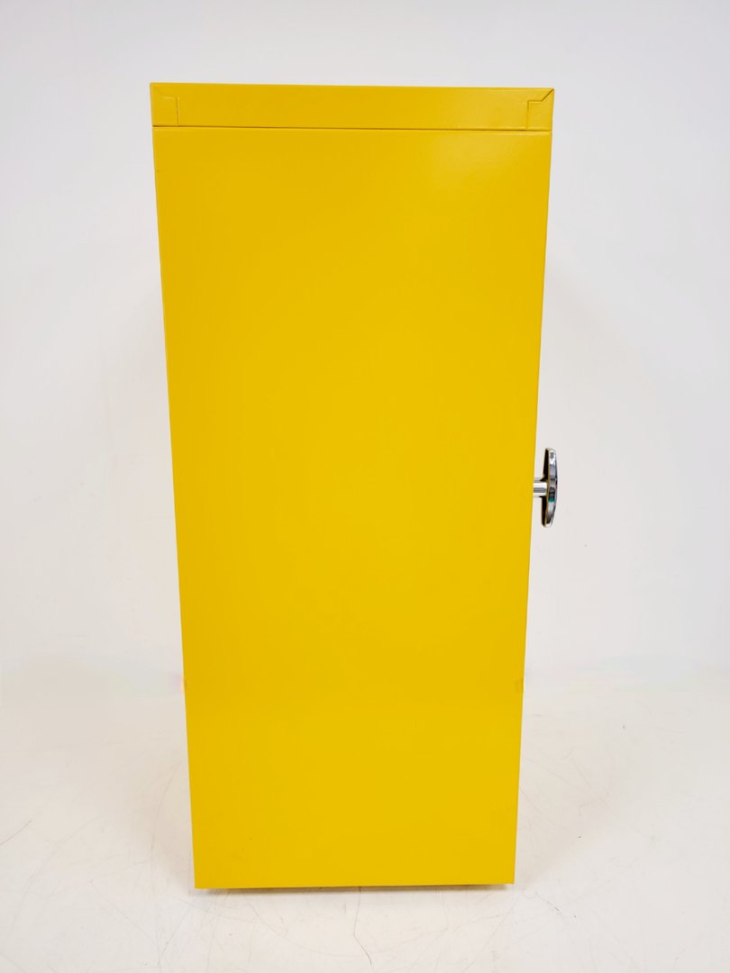 Image of Benchtop Hazardous Yellow Flammable Chemical Cabinet Lab Storage COSHH
