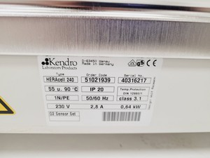 Thumbnail image of Kendro HERAcell 240 CO2 Laboratory Incubator Lab Spares/Repairs