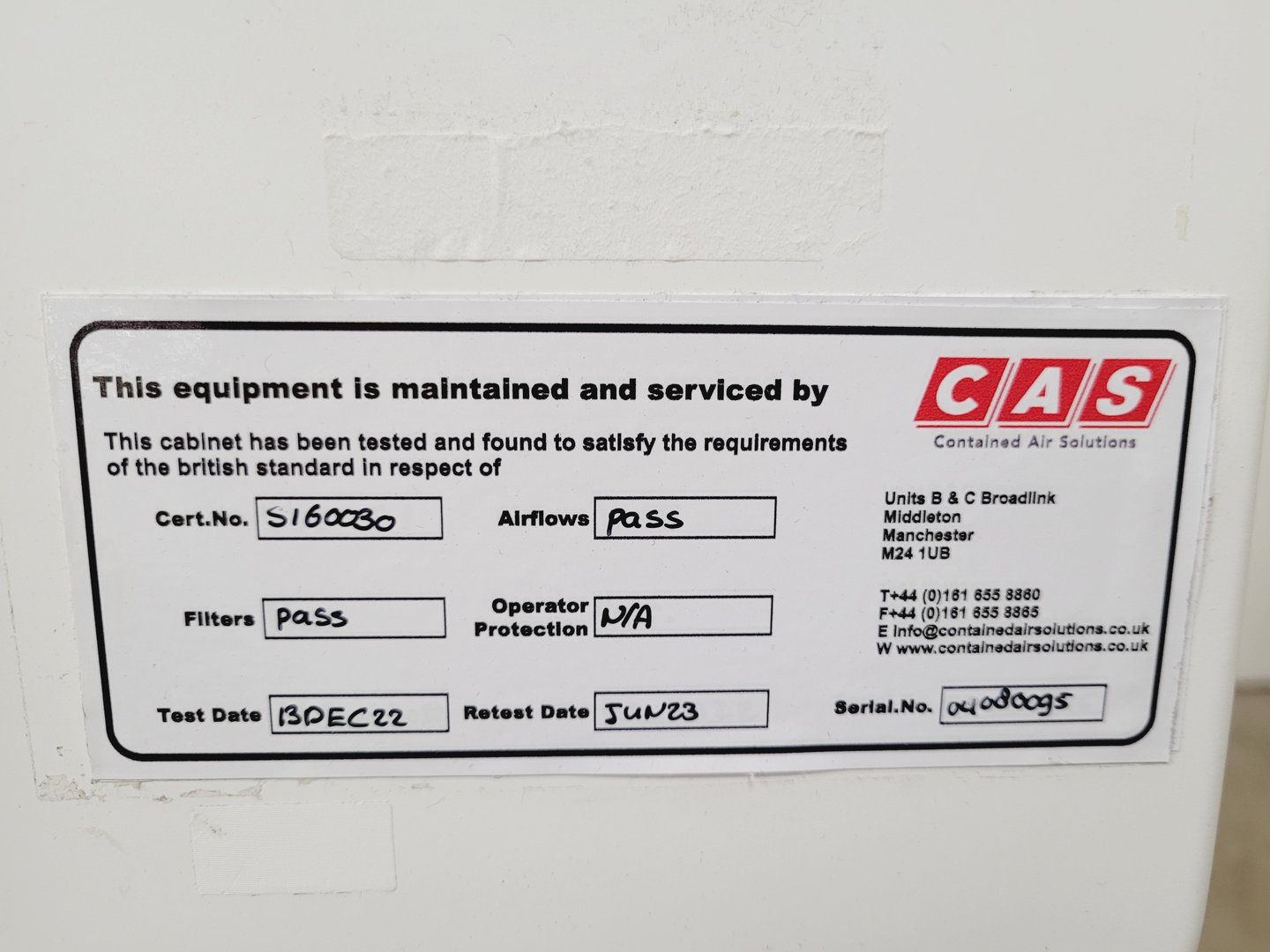 Image of Scanlaf Mars 1200 Biohazard Safety Cabinet Class II 2 Lab