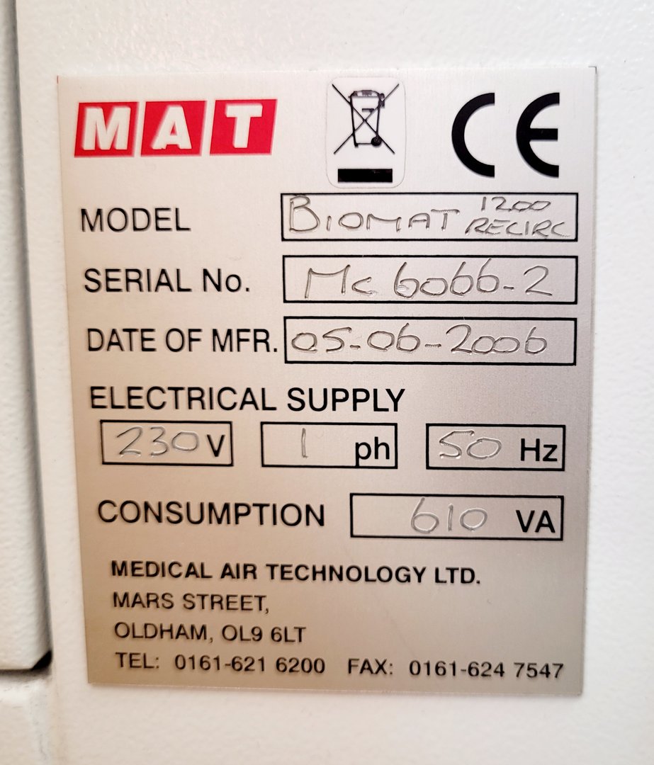 Image of MAT Medical BioMAT 2 Class 2 Recirculating Microbiological Safety Cabinet Lab