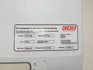 Thumbnail image of CAS Bio-Class 2 Class II Microbiological Safety Cabinet Recirc Lab