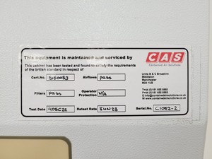 Thumbnail image of CAS Bio-Class 2 Microbiological Safety Cabinet Recirc Class II Lab